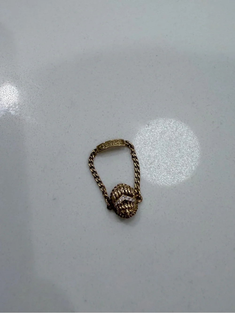 New Azza Fahmy Gold & Diamonds Scarab Ring, size 6